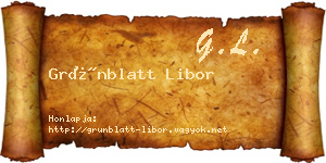 Grünblatt Libor névjegykártya